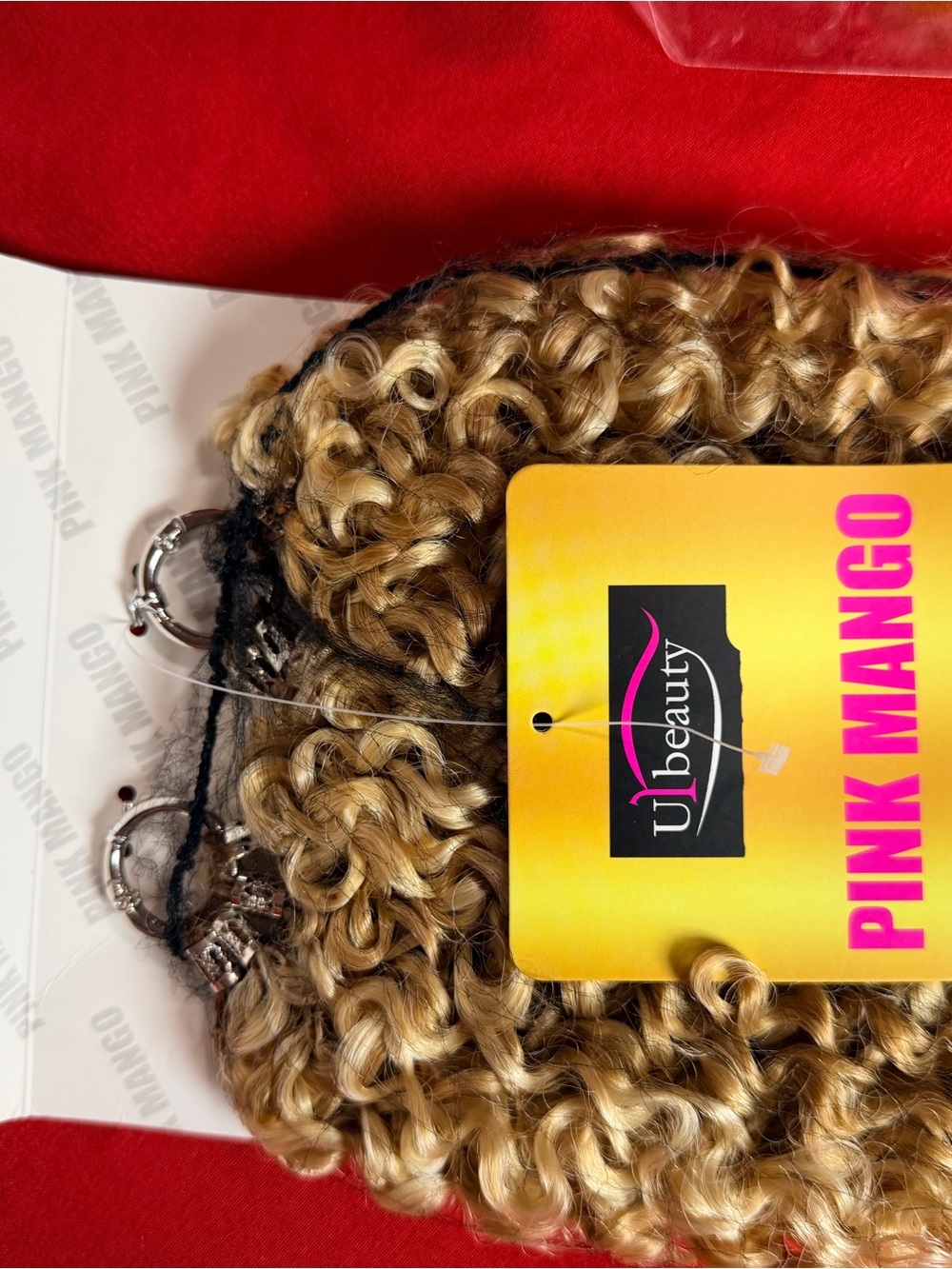 Pink Mango Curly Clip-In Hair Extensions by - Blonde